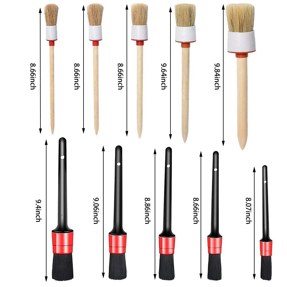 10 PCS Car Auto Detailing Brush Set, Interior, Exterior, Wheels, Engine, Vents