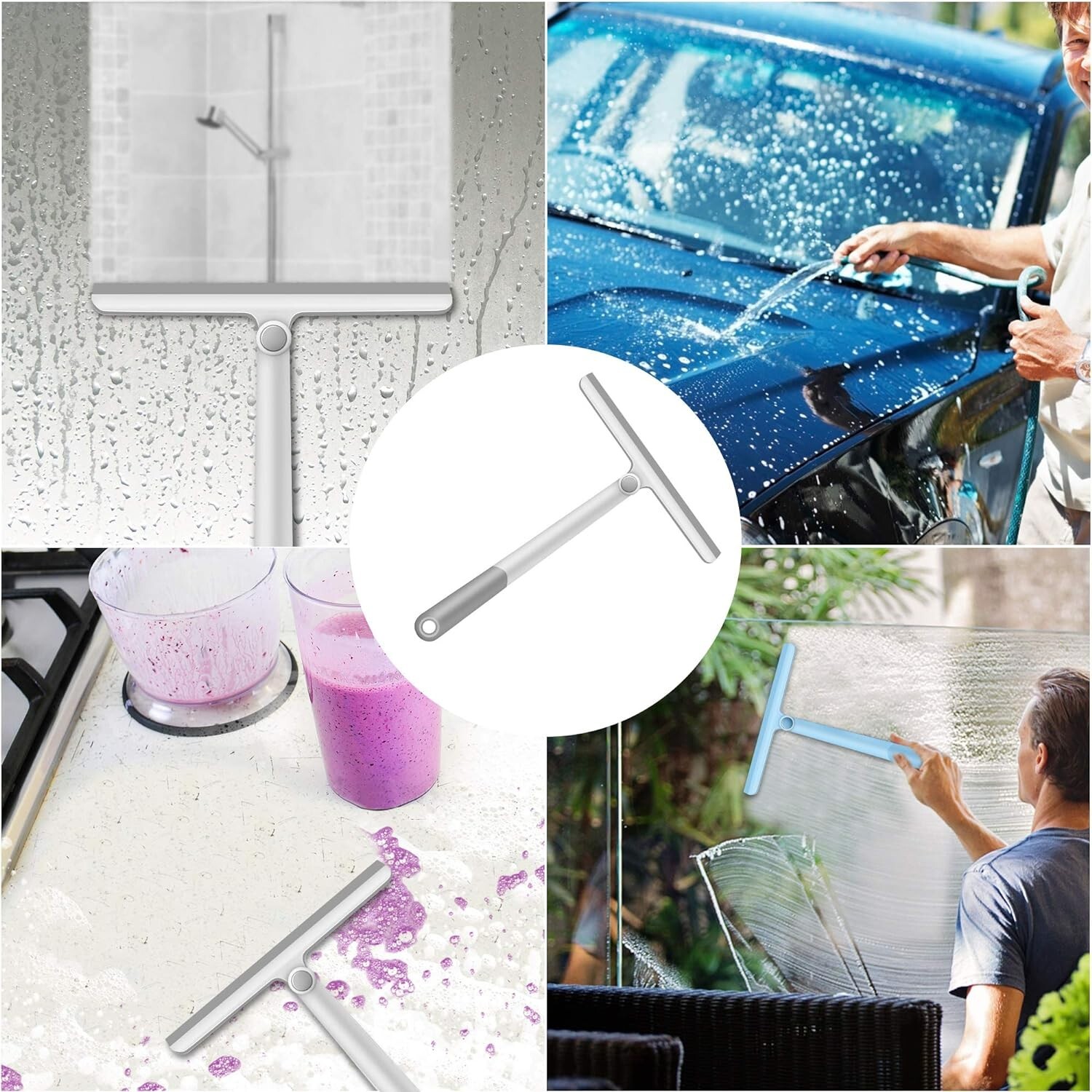 Versatile Glass Squeegee Set – Silicone Cleaner for Multiple Surfaces