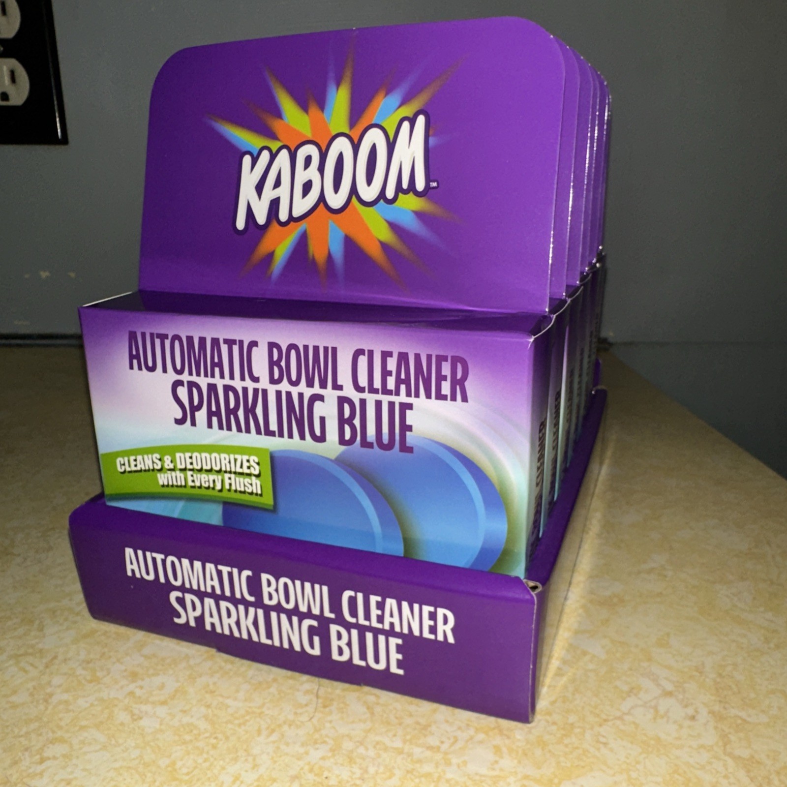 🔥 KABOOM Auto Bowl Cleaner Sparkling Blue 6 Boxes 2 Tabs Ea 12 Total Free Ship