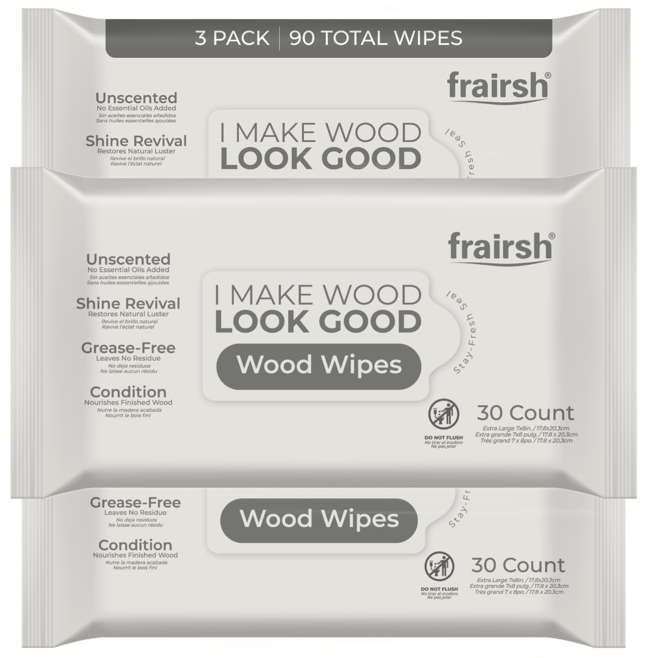 Wood Cleaning Wipes 90 Ct, Clean Polish Condition Wet Cleaner Wipes for Woode…