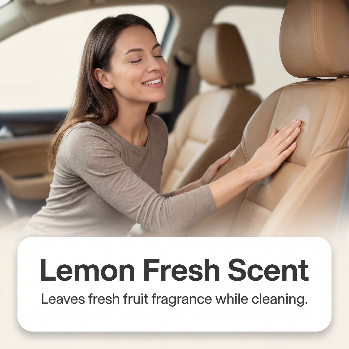 Car Interior Cleaner for Leather Plastic Fabric, Odor Removal & Shine Renewal