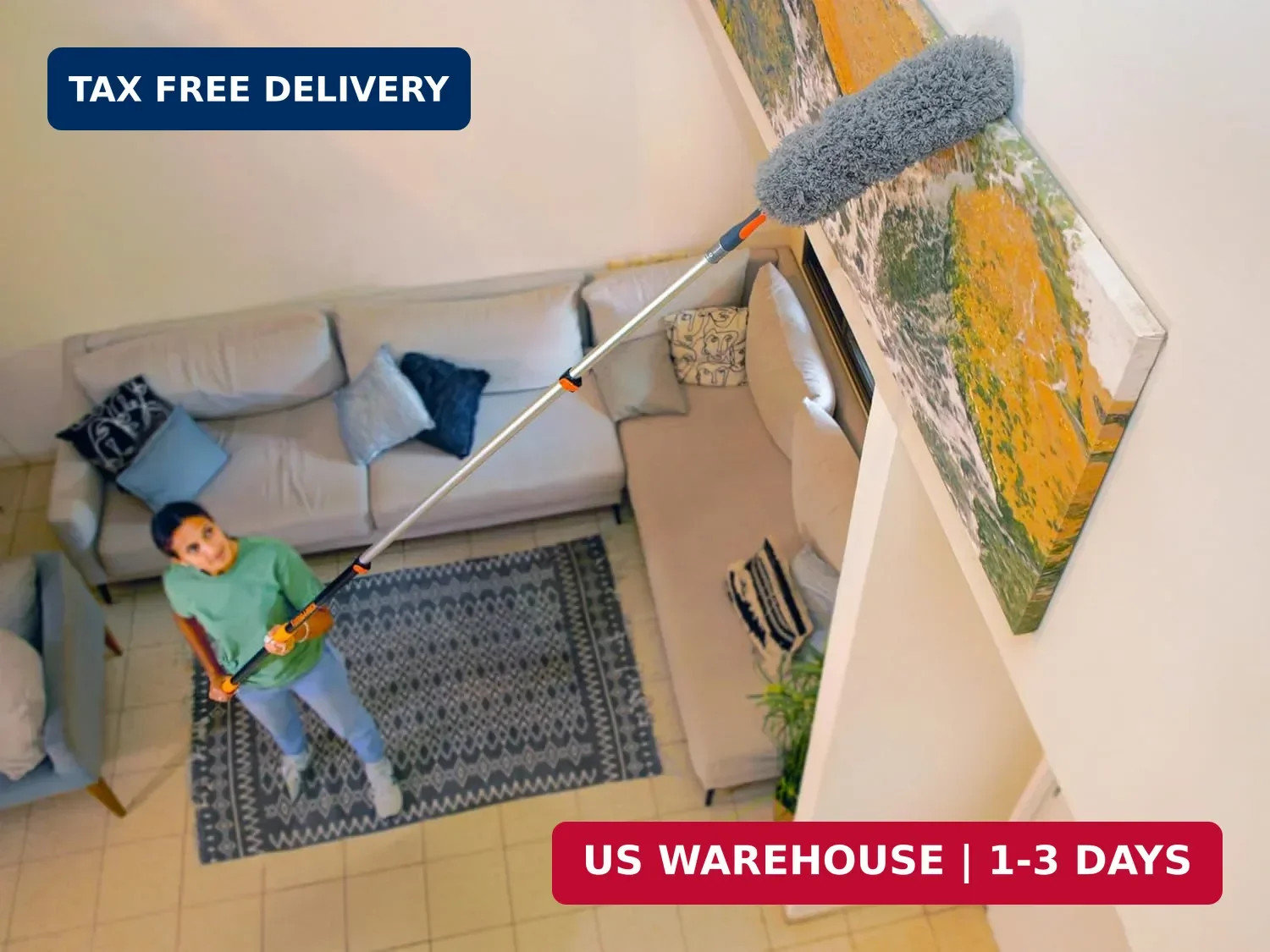 36 Foot High Reach Duster Kit with 5-30 ft Extension Pole // High Ceiling Dustin