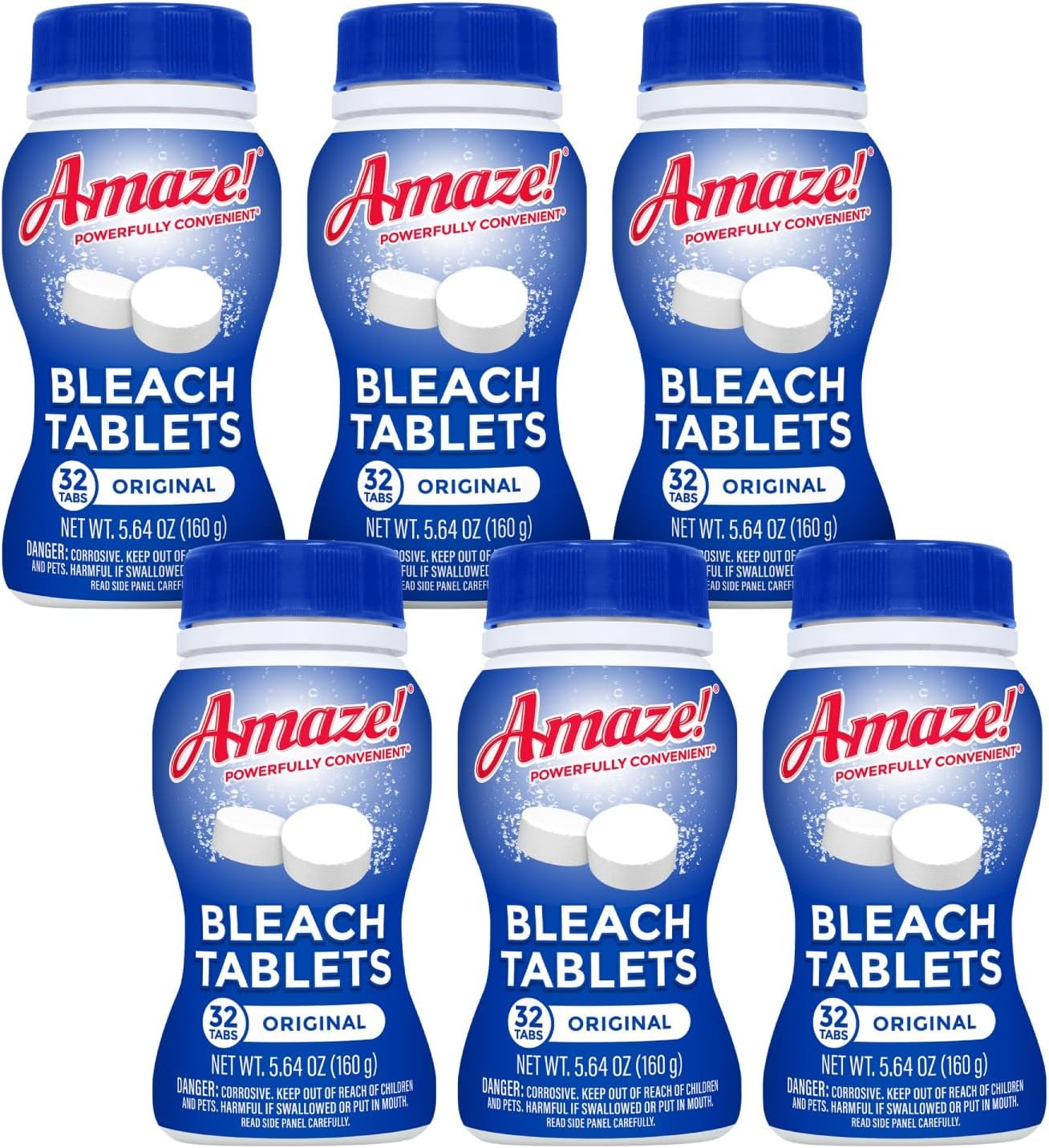 Ultra Concentrated Bleach Tablets [6 bottles] Original Scent Laundry Toilet