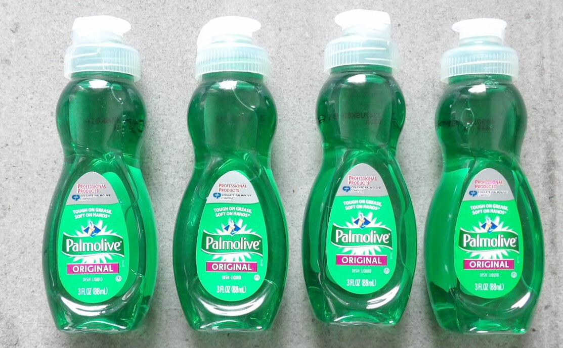 4 PALMOLIVE Liquid DISH SOAP Original Travel Size 3 Fl Oz Each – Tough On Grease