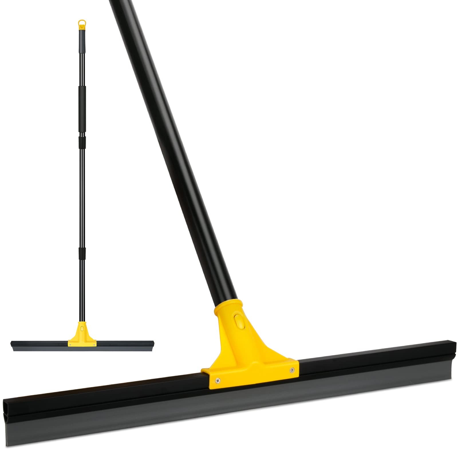 24 Inch Floor Squeegee Rubber Wiper Broom Heavy Duty Water Scraper 60 Handle