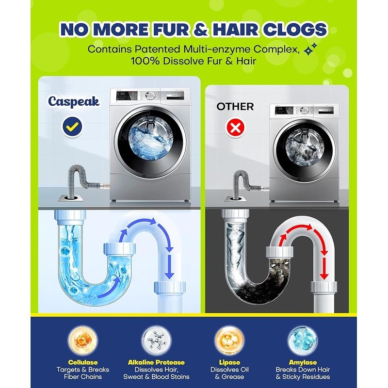 Washing Machine Cleaner Tablets Deep Clean Odor Eliminator Pet Hair Safe New