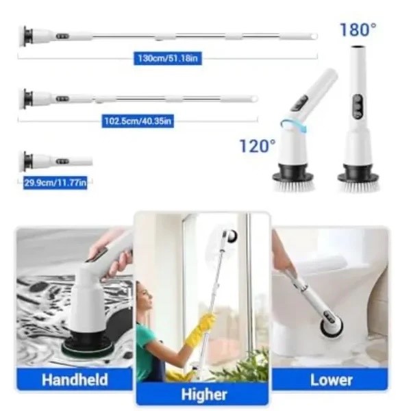 Kimeetol Electric Spin Scrubber Cordless Cleaning Brush Tilt Head Waterproof