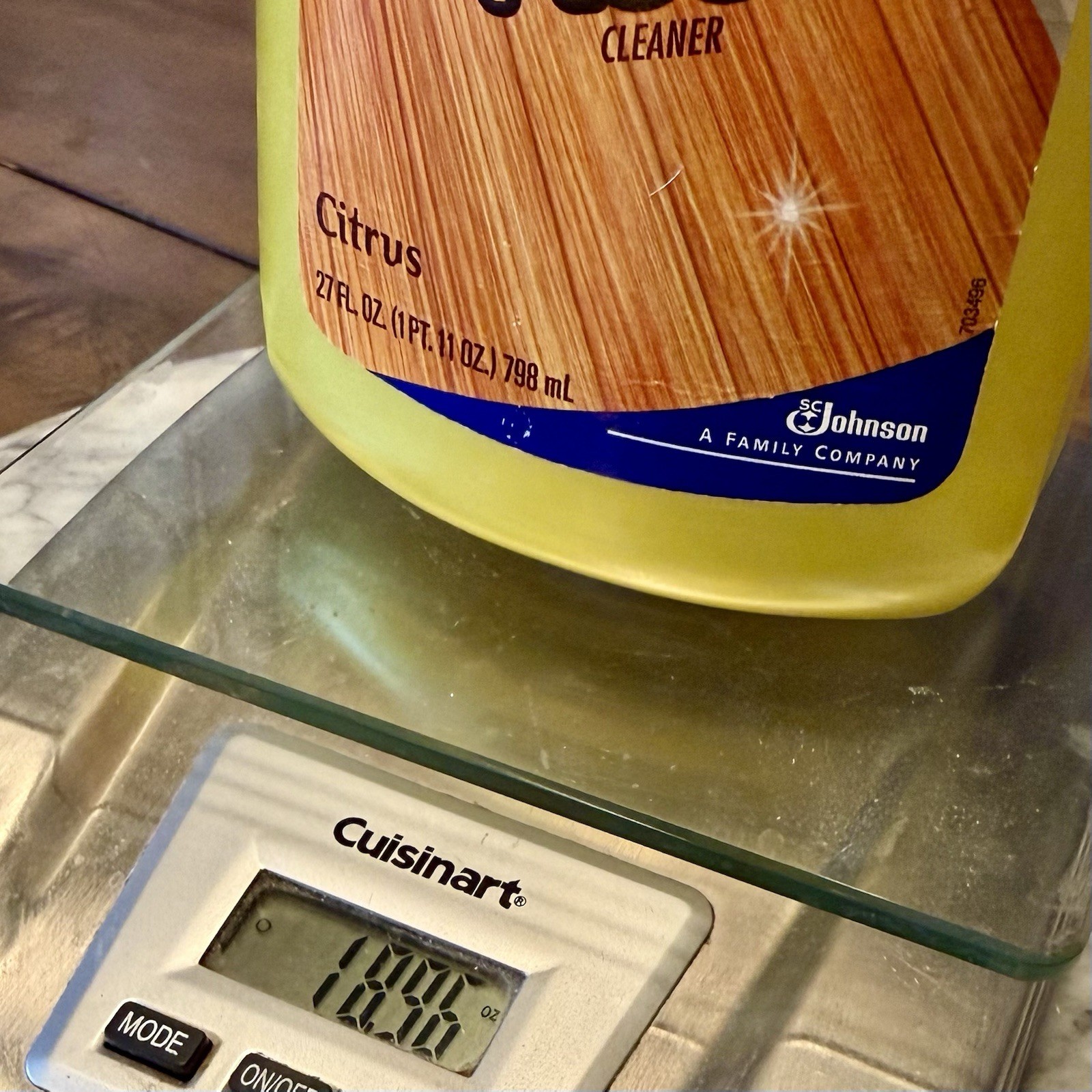 VTG 2007 Johnson Pledge Floor Care Wood Floor Cleaner Citrus Scent 27oz ~ READ