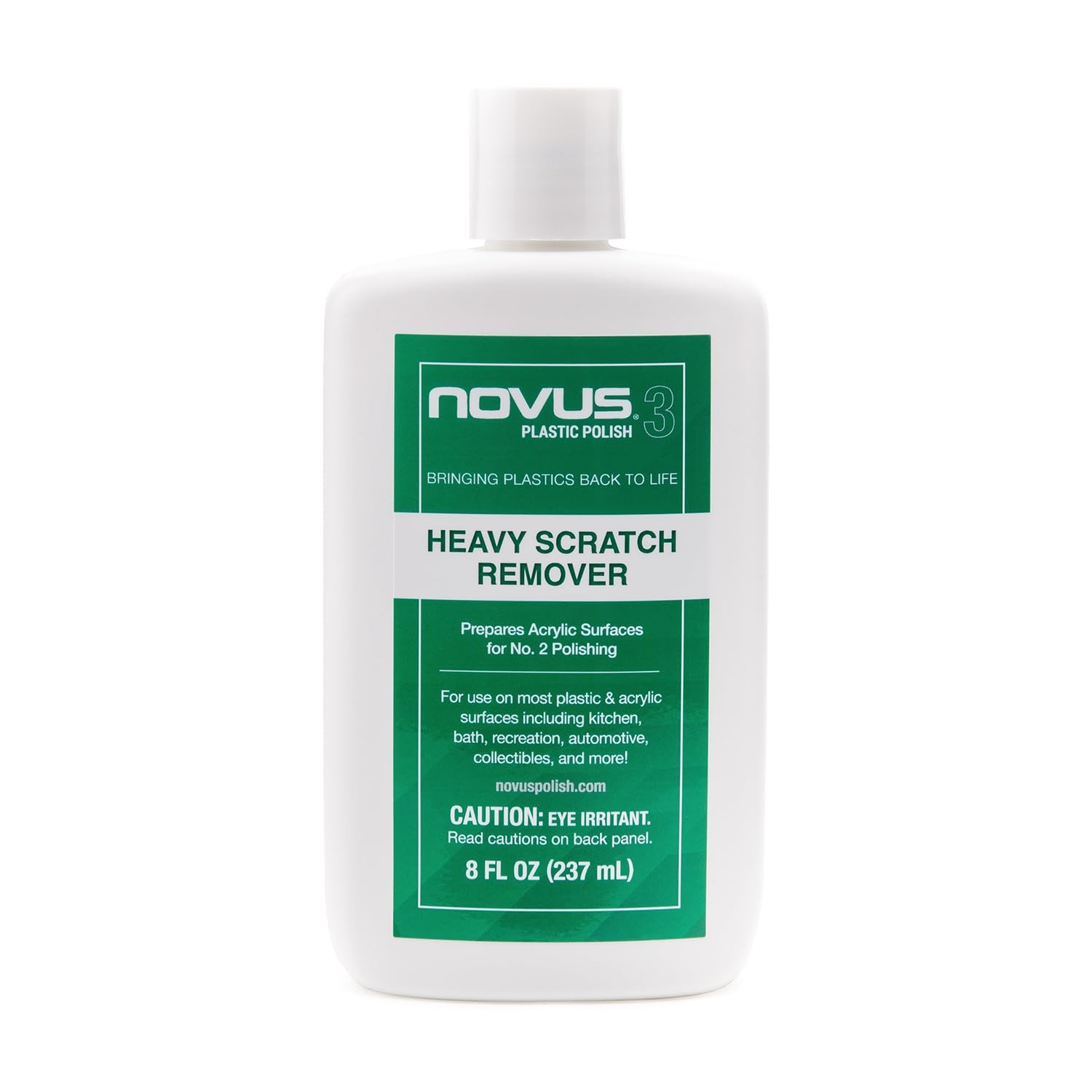 NOVUS 3 Heavy Scratch Remover 8 Ounce Bottle for Acrylic and Plastic Surfaces
