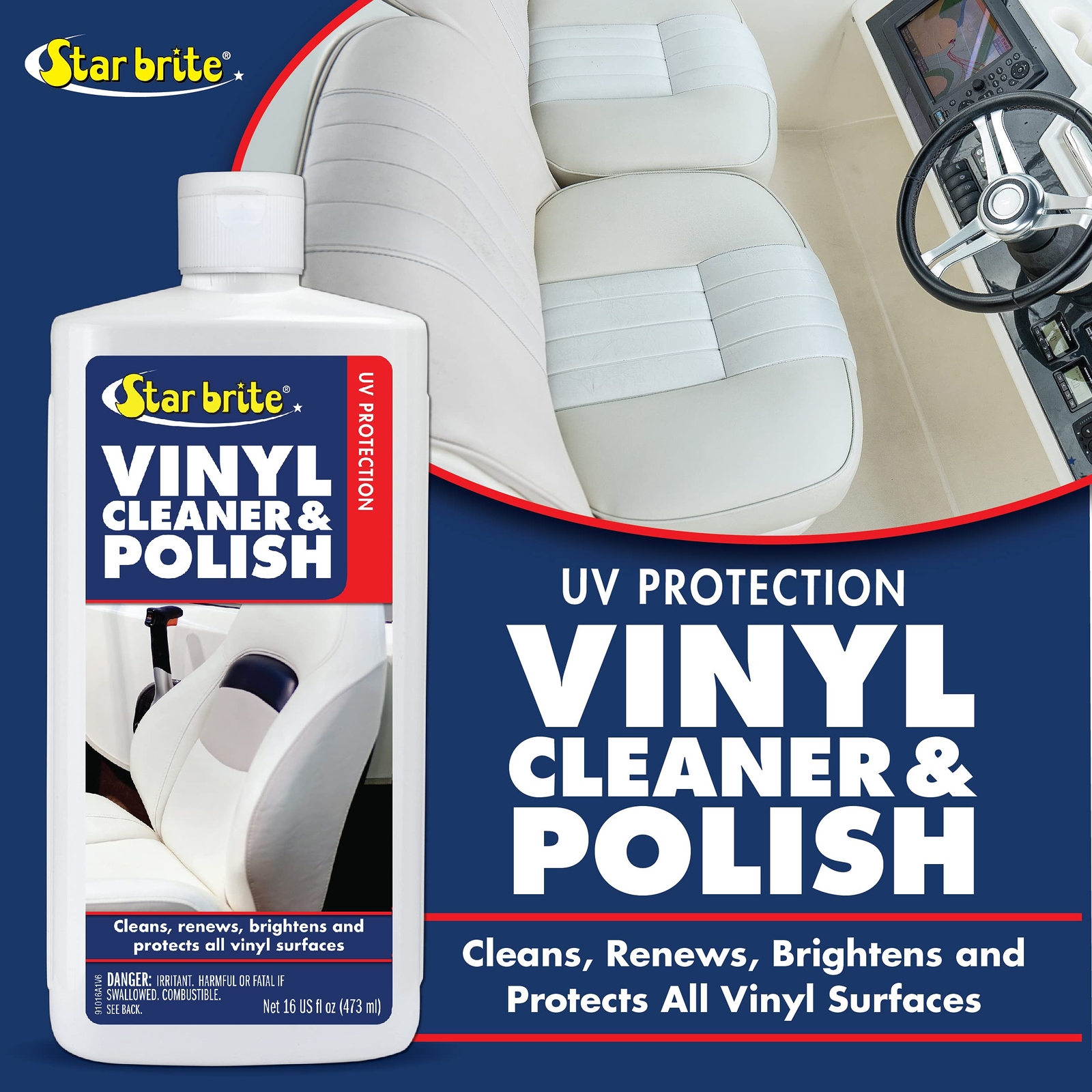 Star brite Vinyl Cleaner Polish Protectant 16 Fl Oz Made in USA