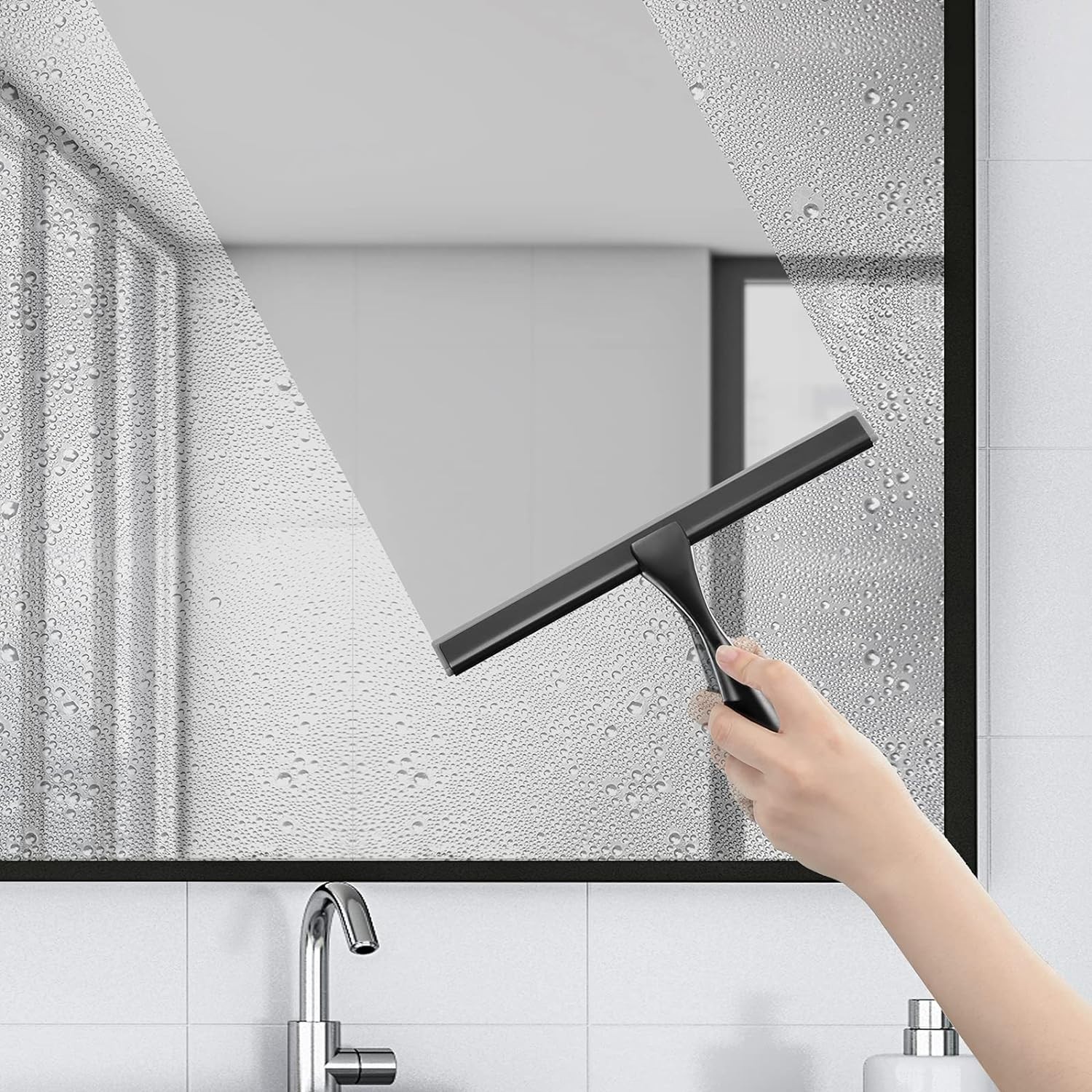 10 Inch Window Squeegee HIWARE Stainless Steel Black Shower