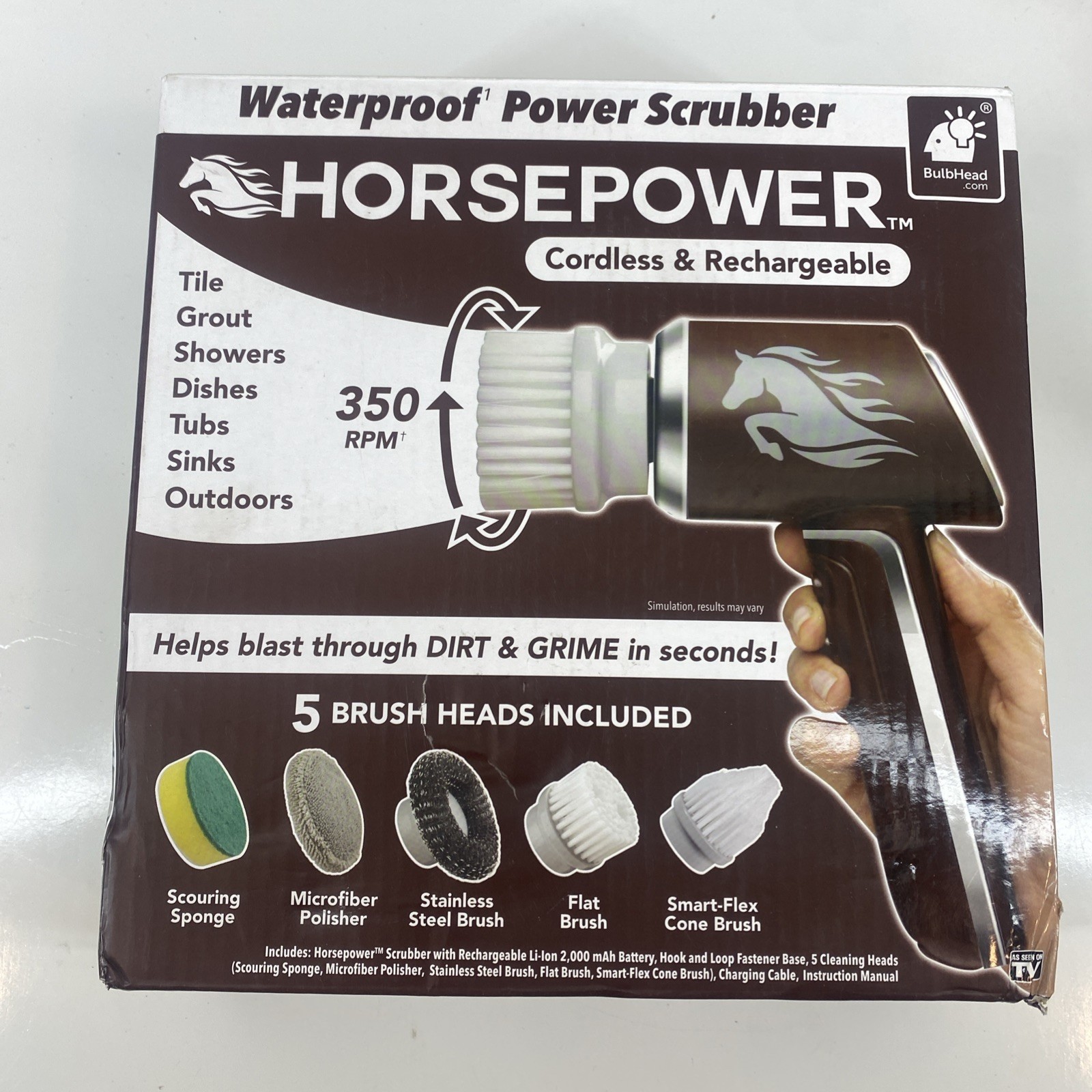 Ruby Horsepower Cordless Rechargeable Handheld Portable Power Scrubber NEW!