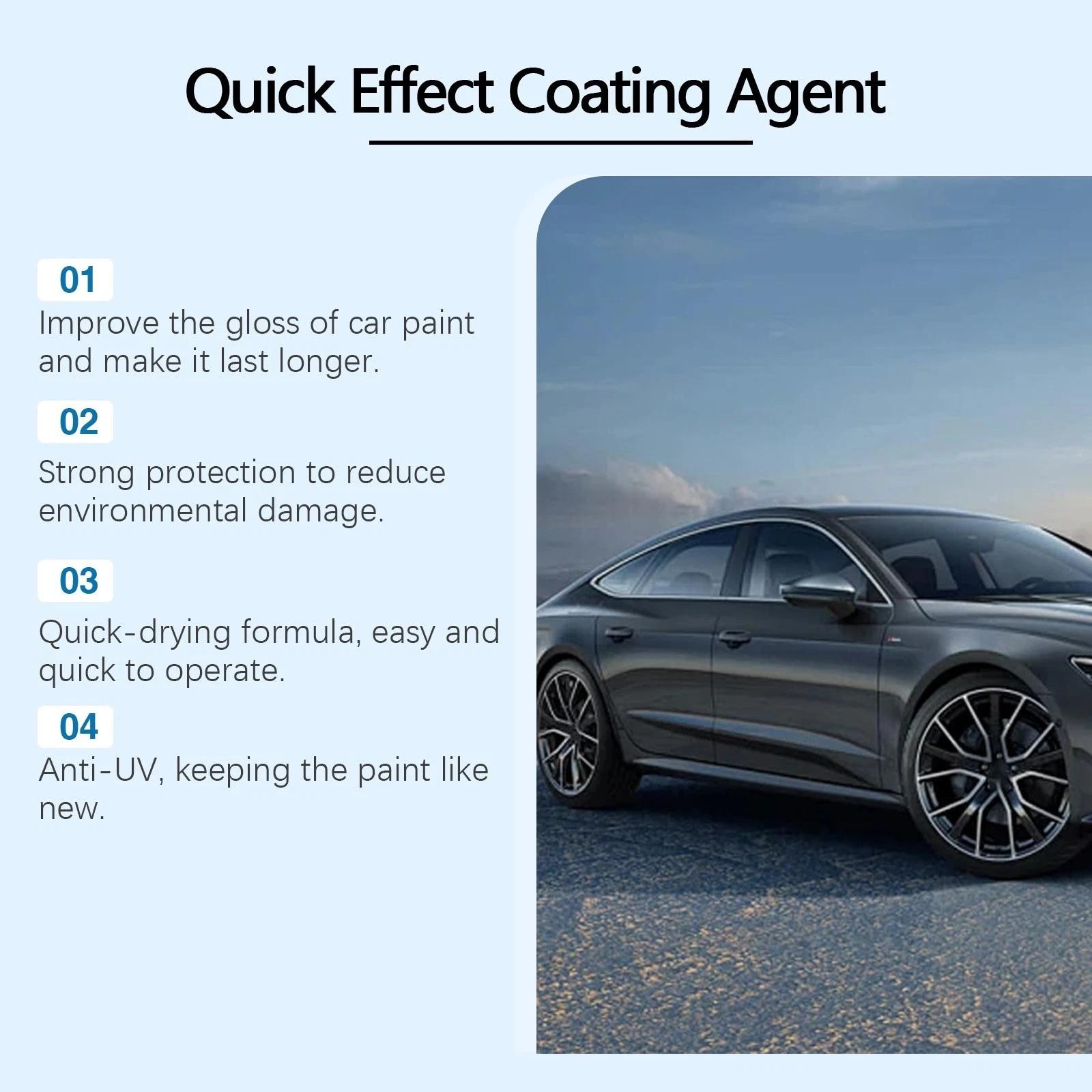 Car Coating Spray, Quick Effect, 2PCS 120ml – Fast Wax Application & Instant Shi
