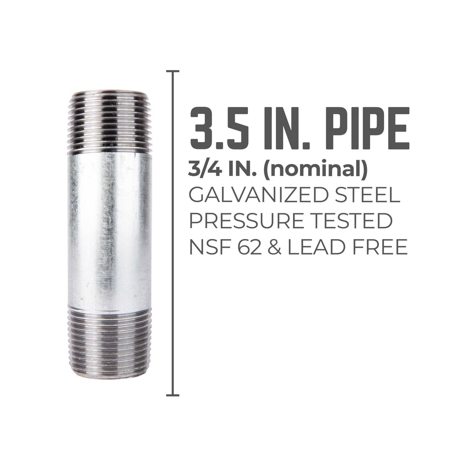 BK Products 3/4 in. MPT x 3-1/2 in. L Galvanized Steel Nipple (Pack of 5)
