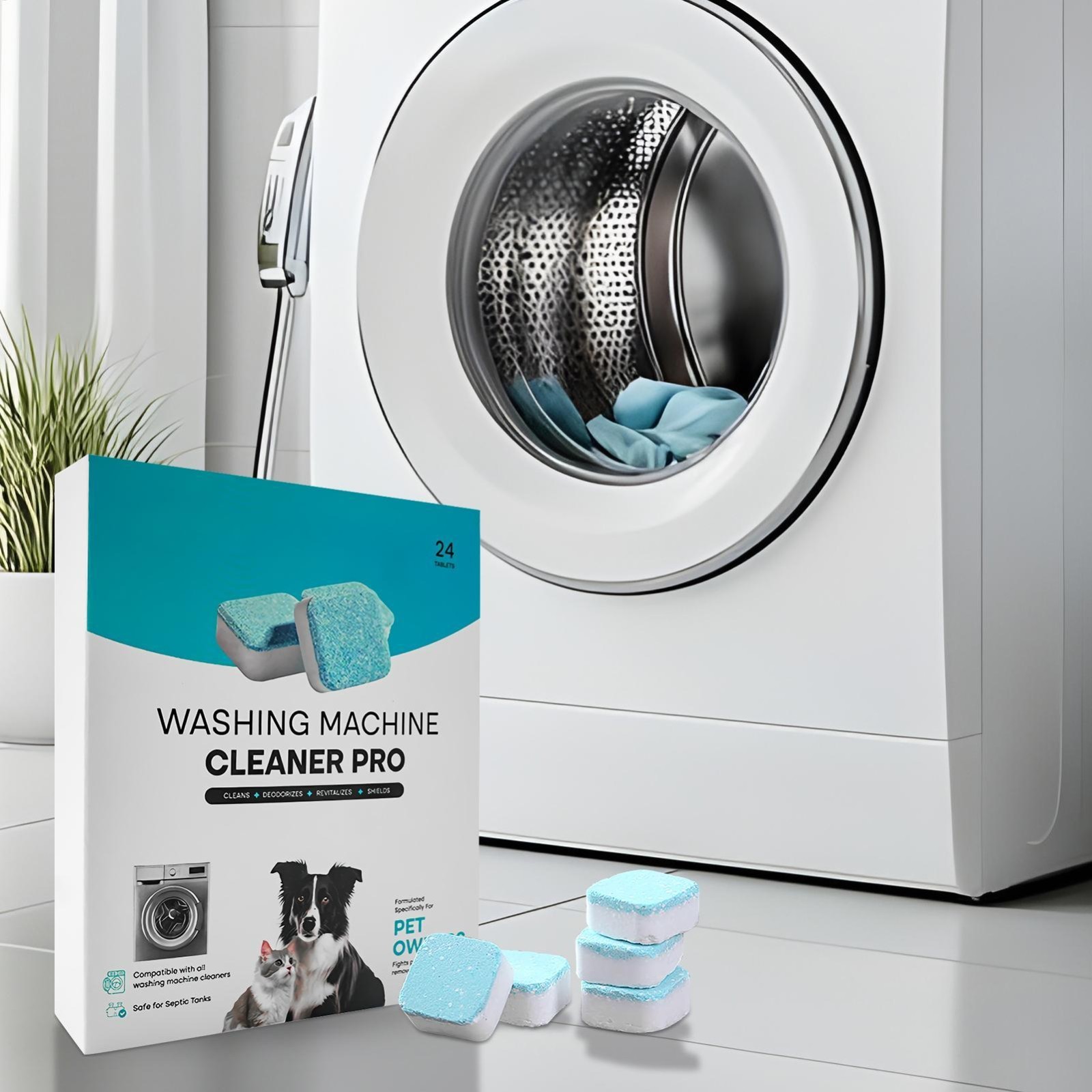 Uproot Clean Washing Machine Cleaner Tablets – 24 Pack for a 12 Month Supply. Fo