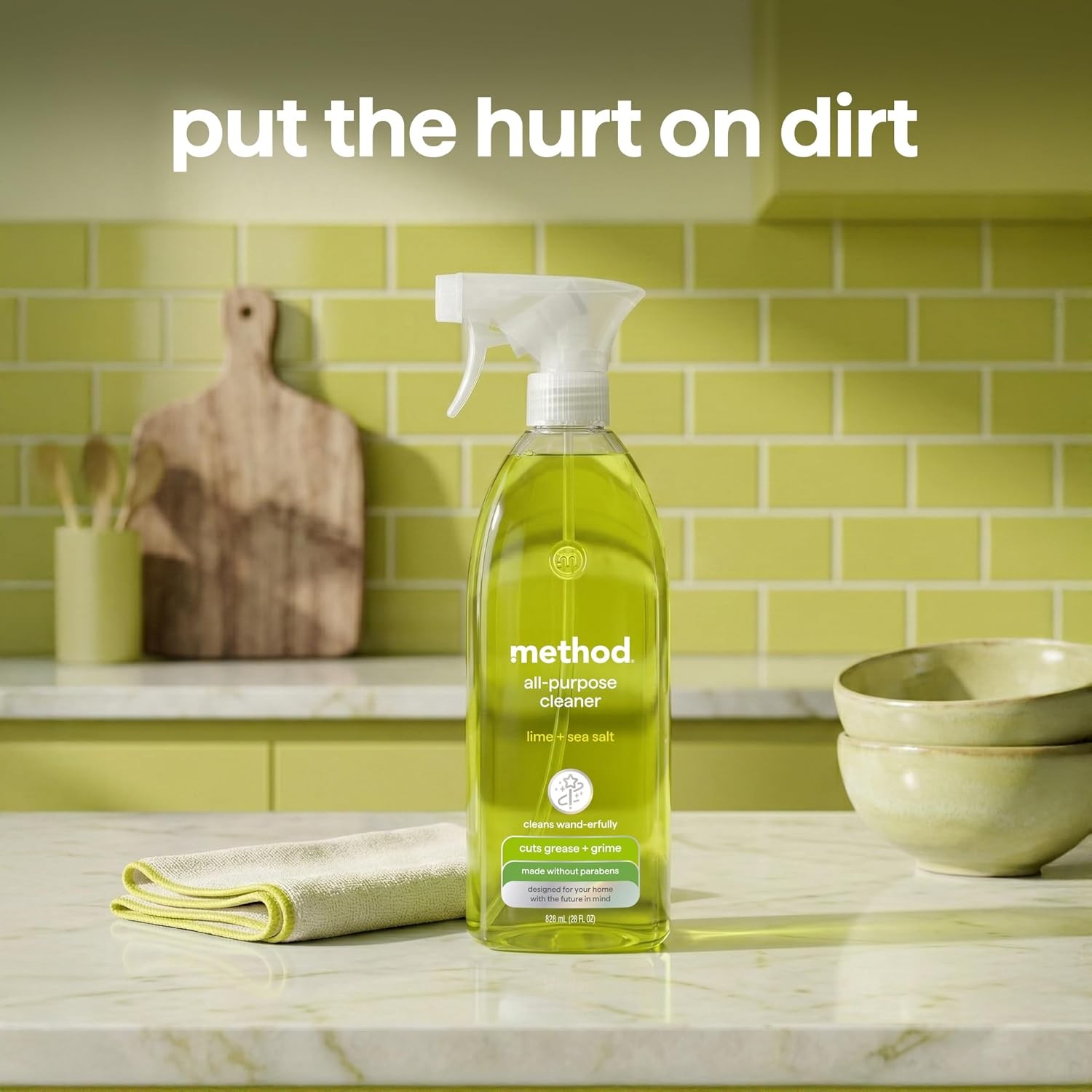 Method All-Purpose Cleaner Spray, Lime + Sea Salt – Cuts Grease & Grime on Count