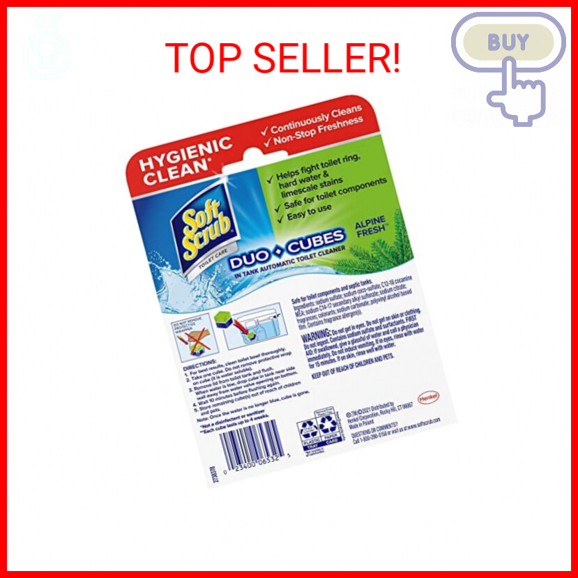 Soft Scrub in-Tank Toilet Cleaner Duo-Cubes, Alpine Fresh, 4Count