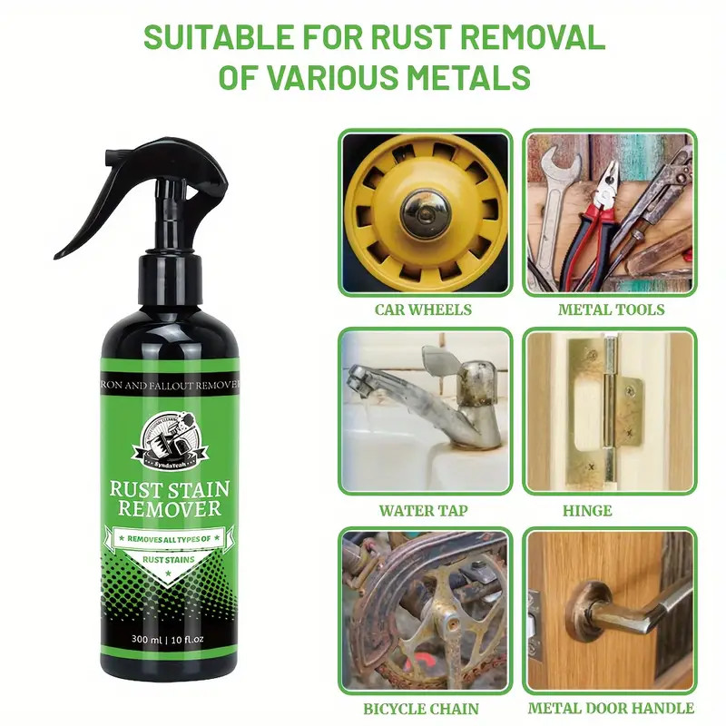 Car Rust Remover Spray Iron Powder Cleaner for Paint Wheels and Rims Metal 300ml