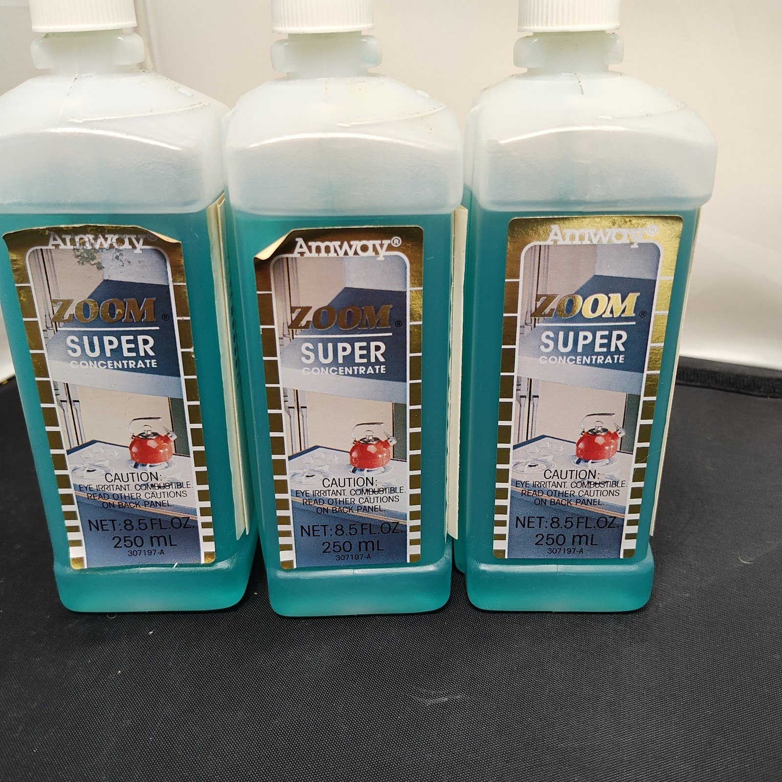Lot Of 3 Vintage 1994 Amway Zoom Super Concentrate 8.5 Fl Oz Bottle