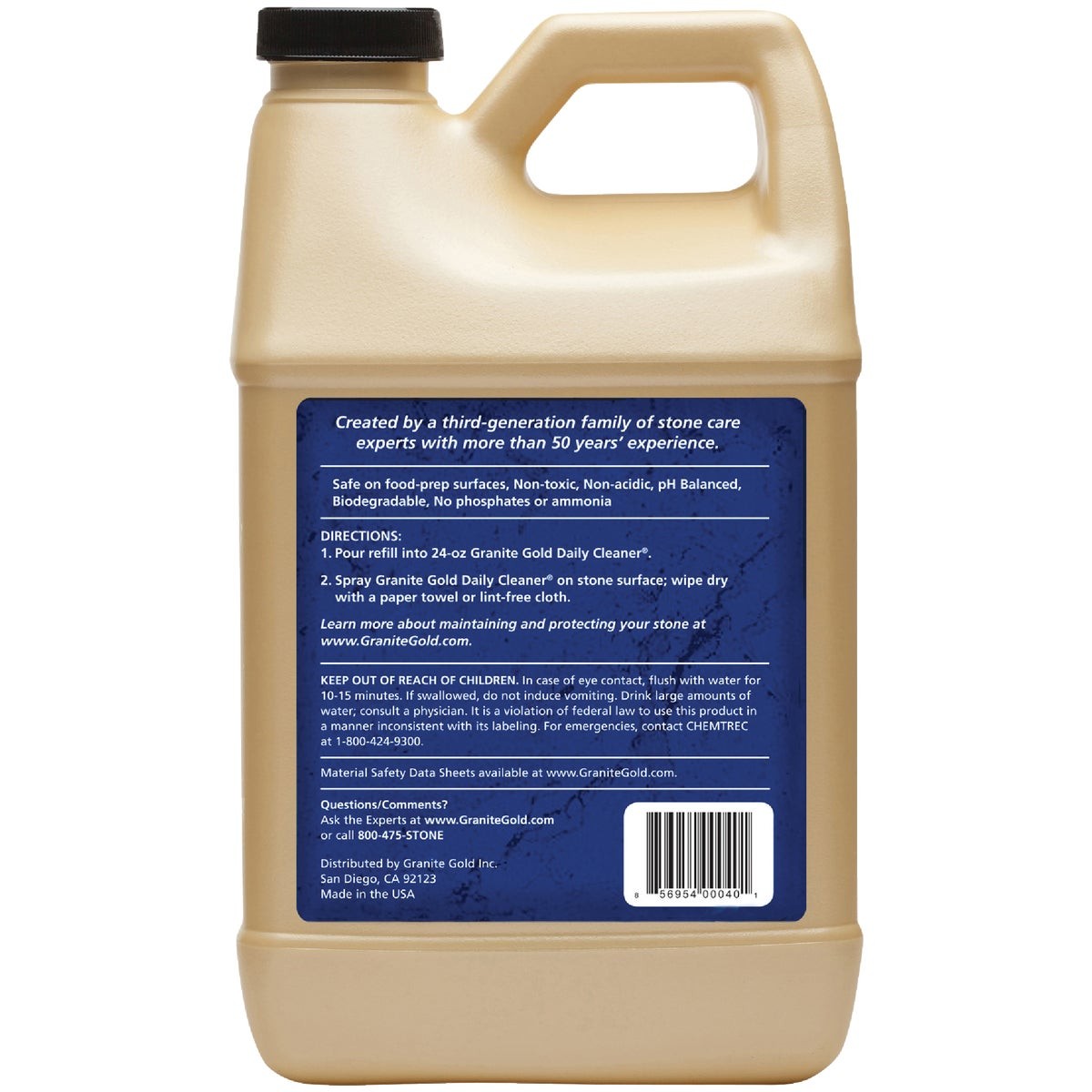 Granite Gold 64 Oz. Refill Daily Granite Cleaner GG0040 64 Fl Oz (Pack of 1)