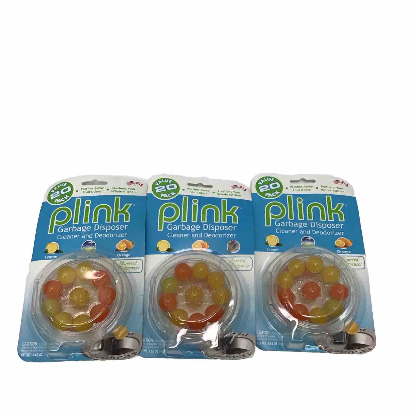 Plink 3 Pack Garbage Disposer Cleaner & Deodorizer Assorted Fragrance, 1.62 Oz