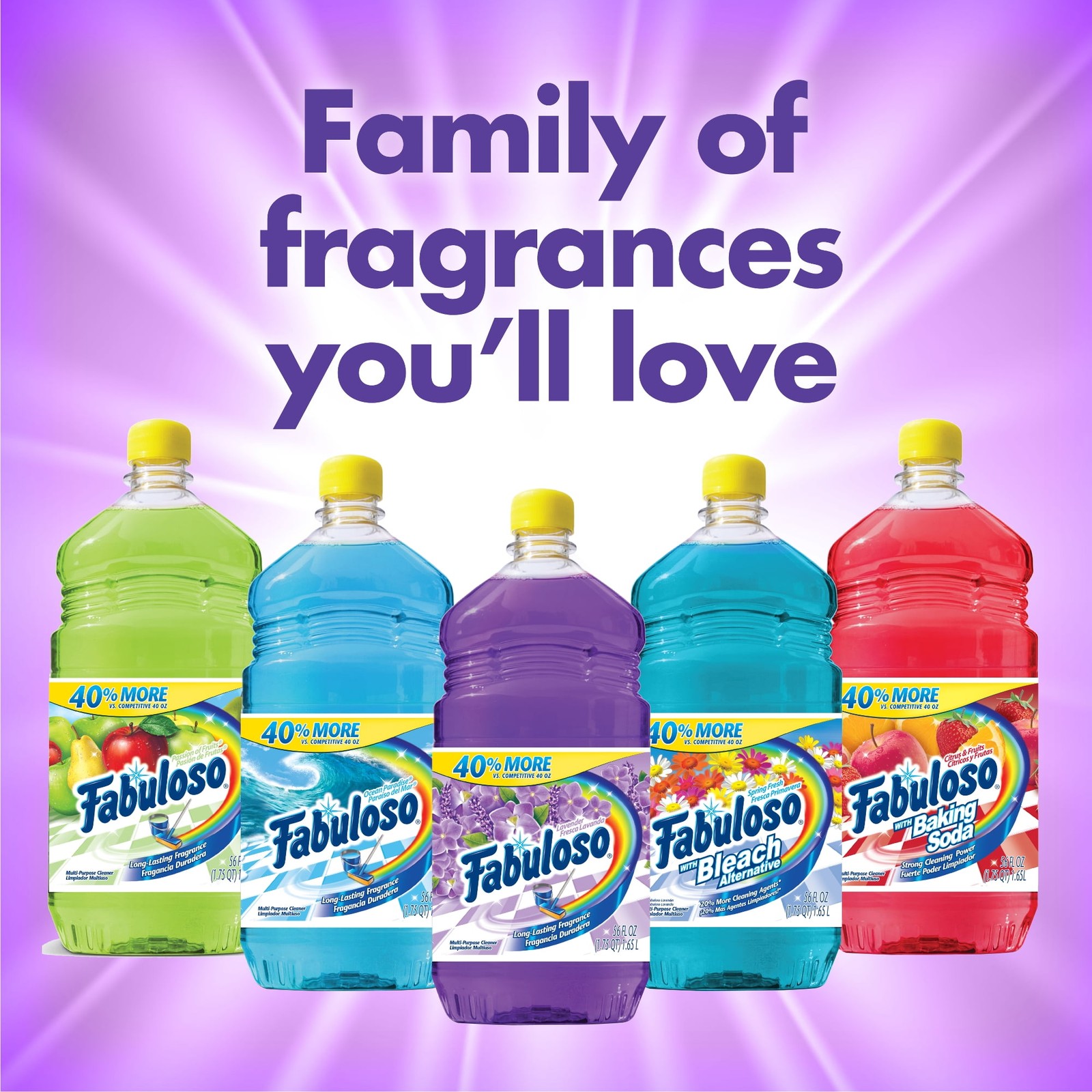 Fabuloso Multi Surface All Purpose Floor Cleaner, Lavender Scent, 128 fl oz