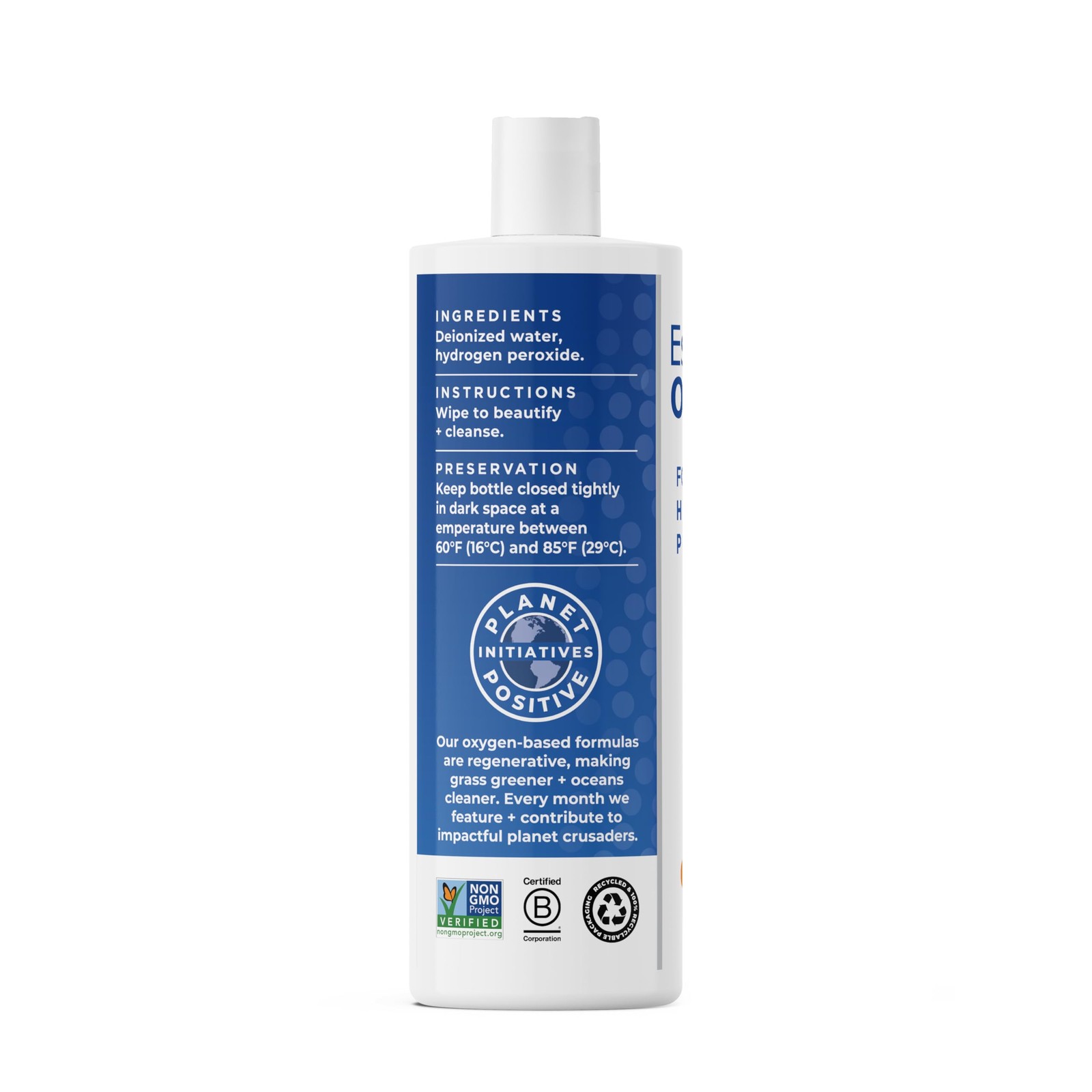 Essential Oxygen Food Grade Hydrogen Peroxide, Natural Cleaner, 3 USP, White,