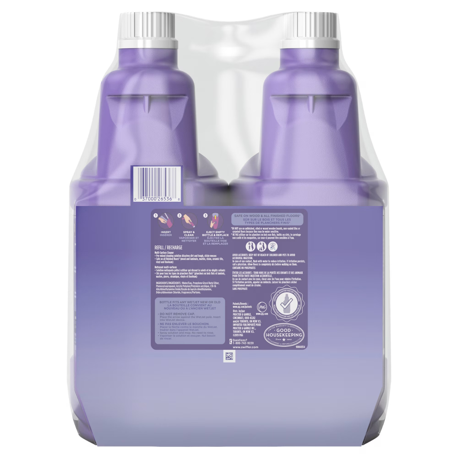 Swiffer Wet Jet Solution Refill, Lavender, 2 x 42.2 fl oz, 2 Pack