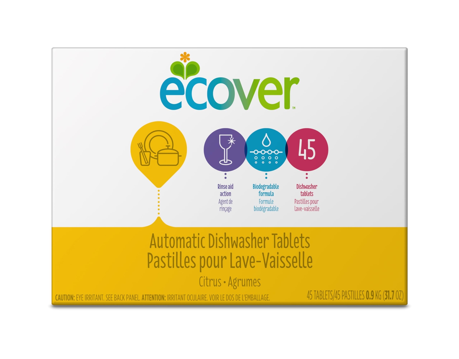Ecover Automatic Dishwasher Soap Tablets Citrus 45 Count