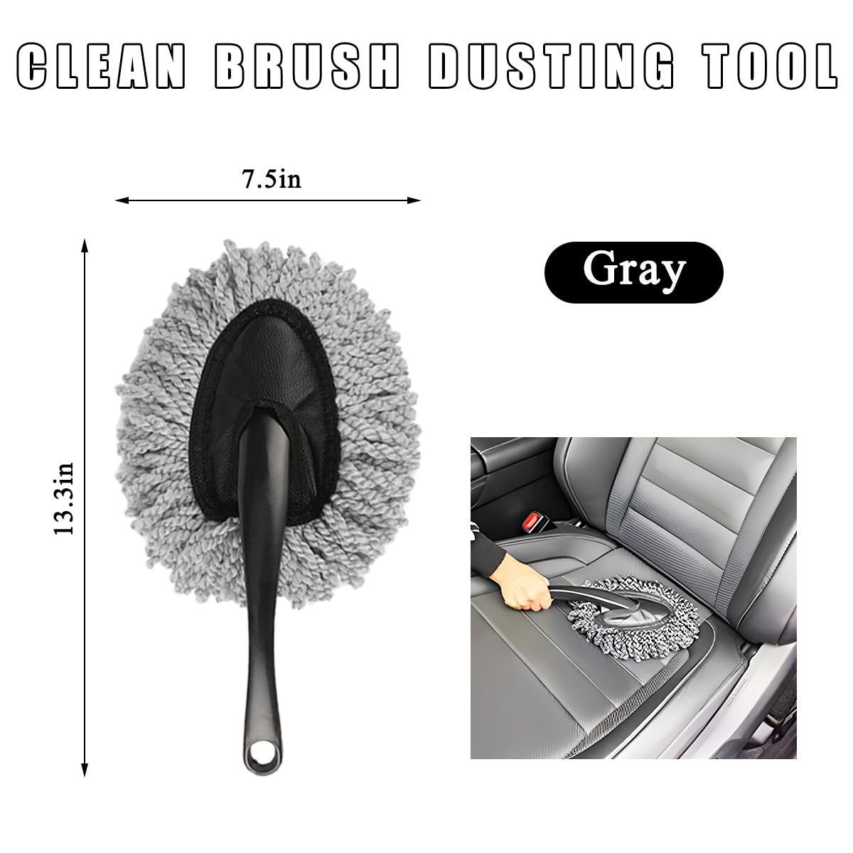 Car Dash Duster Brush Soft Microfiber MultiFunctional Scratch Free Vehicle Home