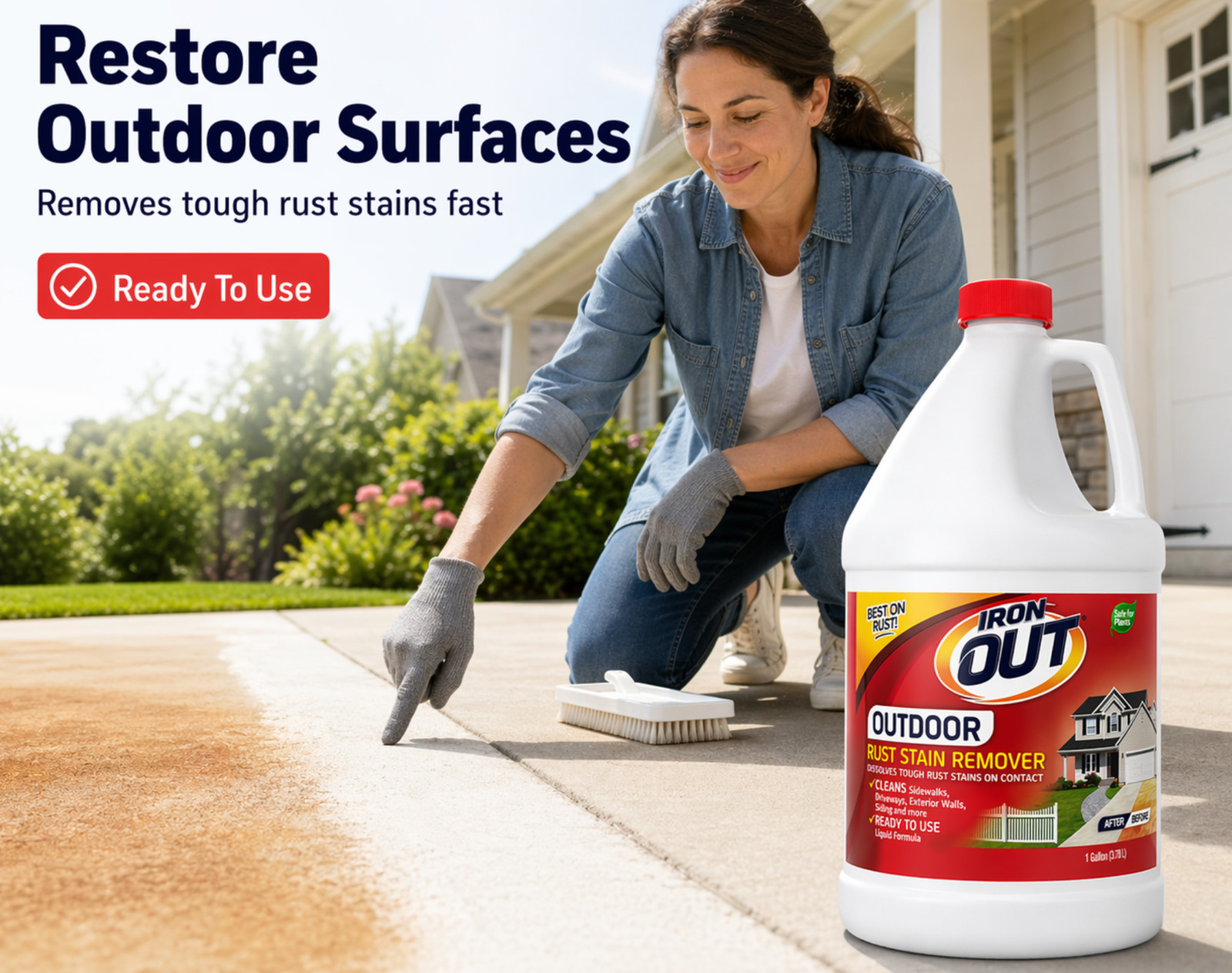 Iron Out Outdoor Liquid Rust Stain Remover 128 oz Stain Cleaner 3 Pack