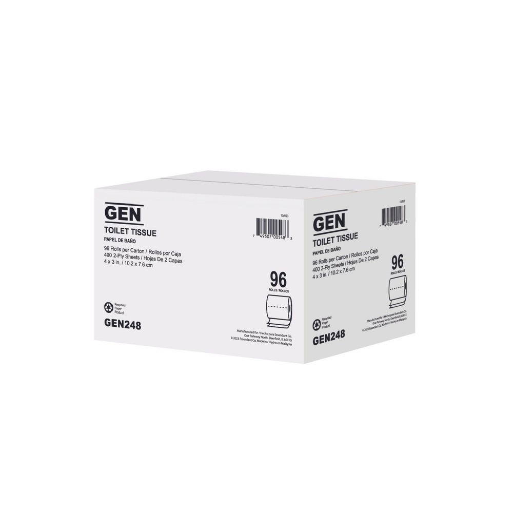 GEN 248 4″ x 3″ 2-Ply Standard Bath Tissue – White (96 RL/CT) New