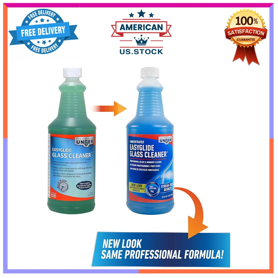 Unger Professional Glass Cleaner Concentrate 32 oz Makes 25 Gallons Ammonia Free