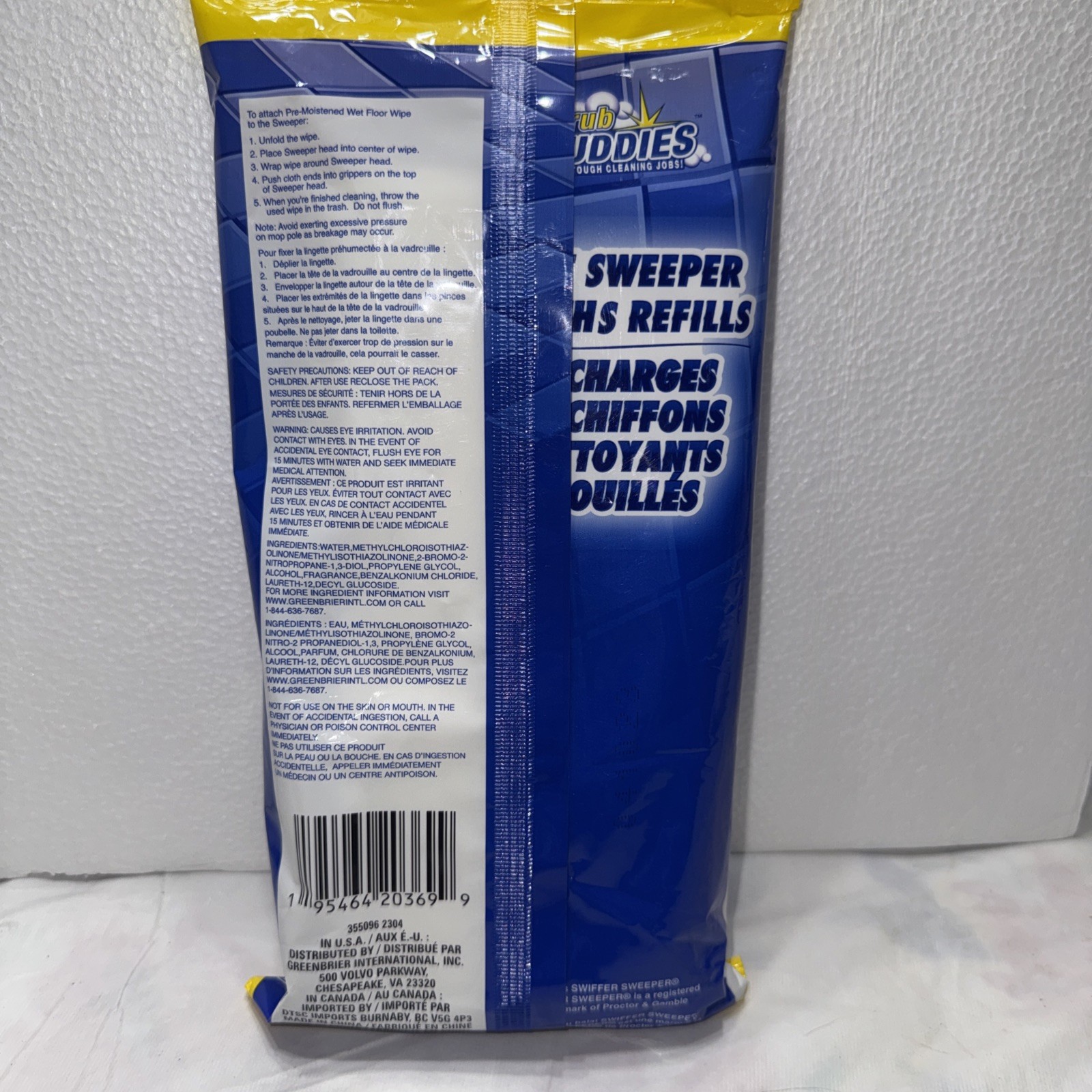 SCRUB BUDDIES Wet Sweeper Refill Cloths Fit Swiffer 8″x11.5″ 20 Cloths(63)