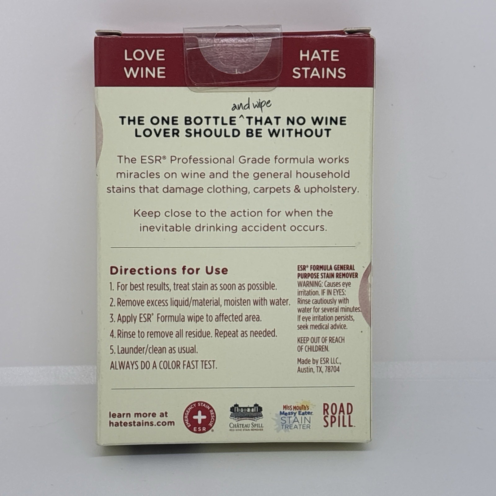(3) Chateau Spill Red Wine Stain Remover Wipes Towelettes, 5 Wipes Per