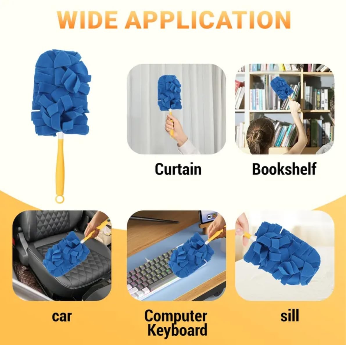5 Pack Reusable Electrostatic Duster Refills – Heavy Duty for Dust, Hair, Furnit