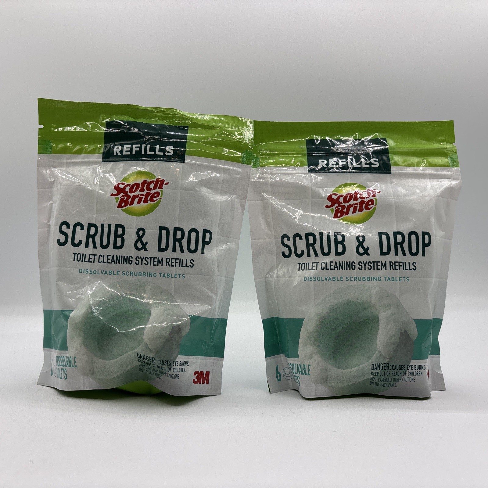 Scotch-Brite Scrub and Drop Toilet Cleaning Tablets 6 Dissolvable Scrubber Lot 2