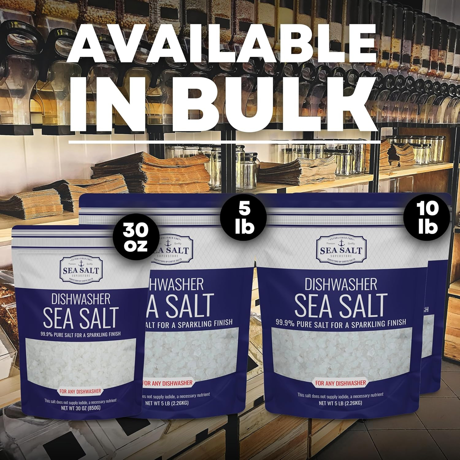 Dishwasher Salt, Natural Water Softener Salt, Food Grade Coarse Sea Salt Comp…