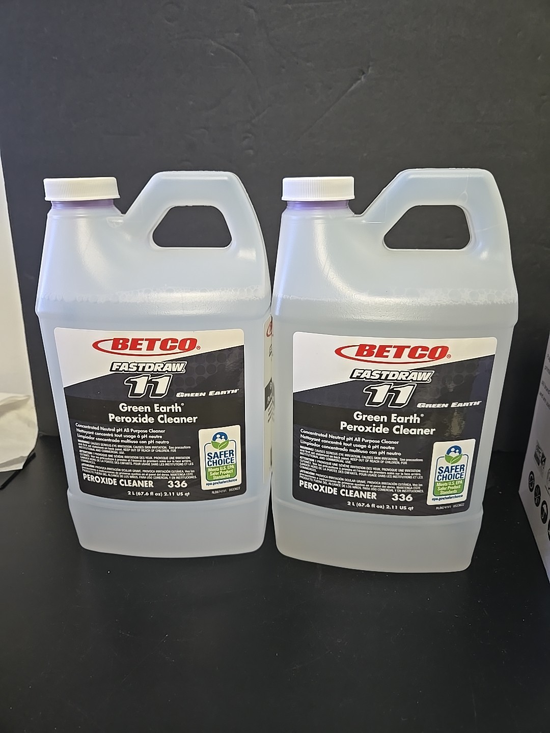 2 Bottles Betco Green Earth Peroxide Cleaner, Clear, Model: 336B2-00