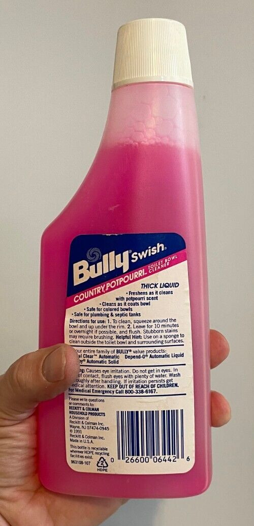 Bully Swish Country Potpourri Toilet Bowl Cleaner NOS 1991 USA Reckitt & Colman