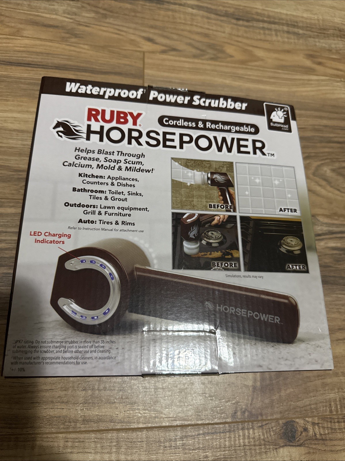 Ruby Horsepower Handheld Cordless Rechargeable Spinning Power Scrubber
