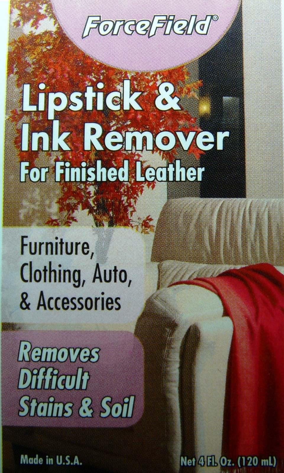 FORCEFIELD LIPSTICK & INK REMOVER FROM FINISHED LEATHER 4oz.FREE FAST SHIPPING