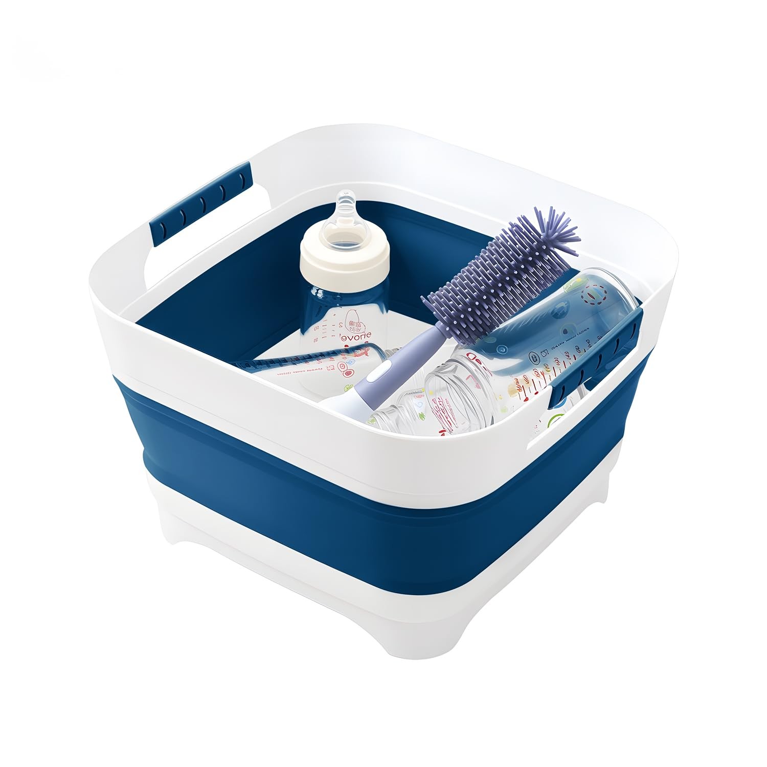 Collapsible Wash Basin for Baby Bottles – 2.4 Gallons Portable Wash Bin for R…