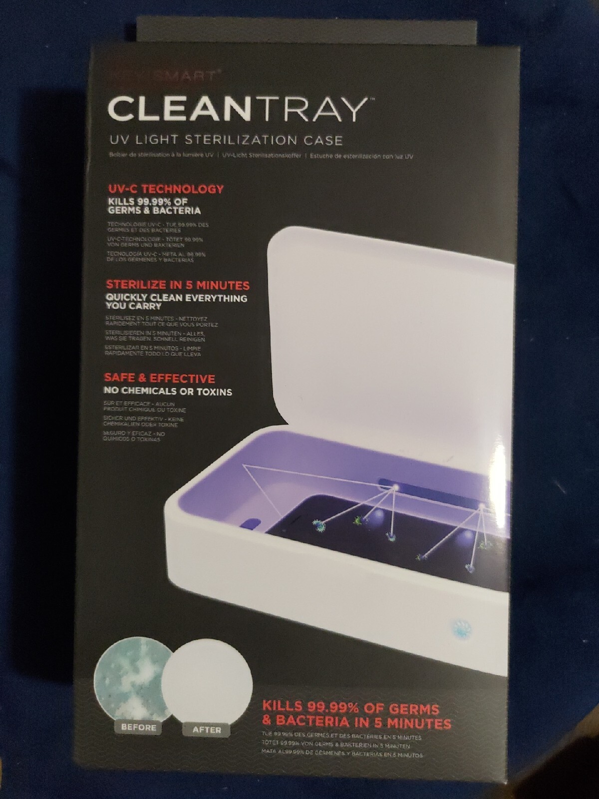 NEW KeySmart CleanTray UV Sterilization Case White w. Aromatherapy UV-C