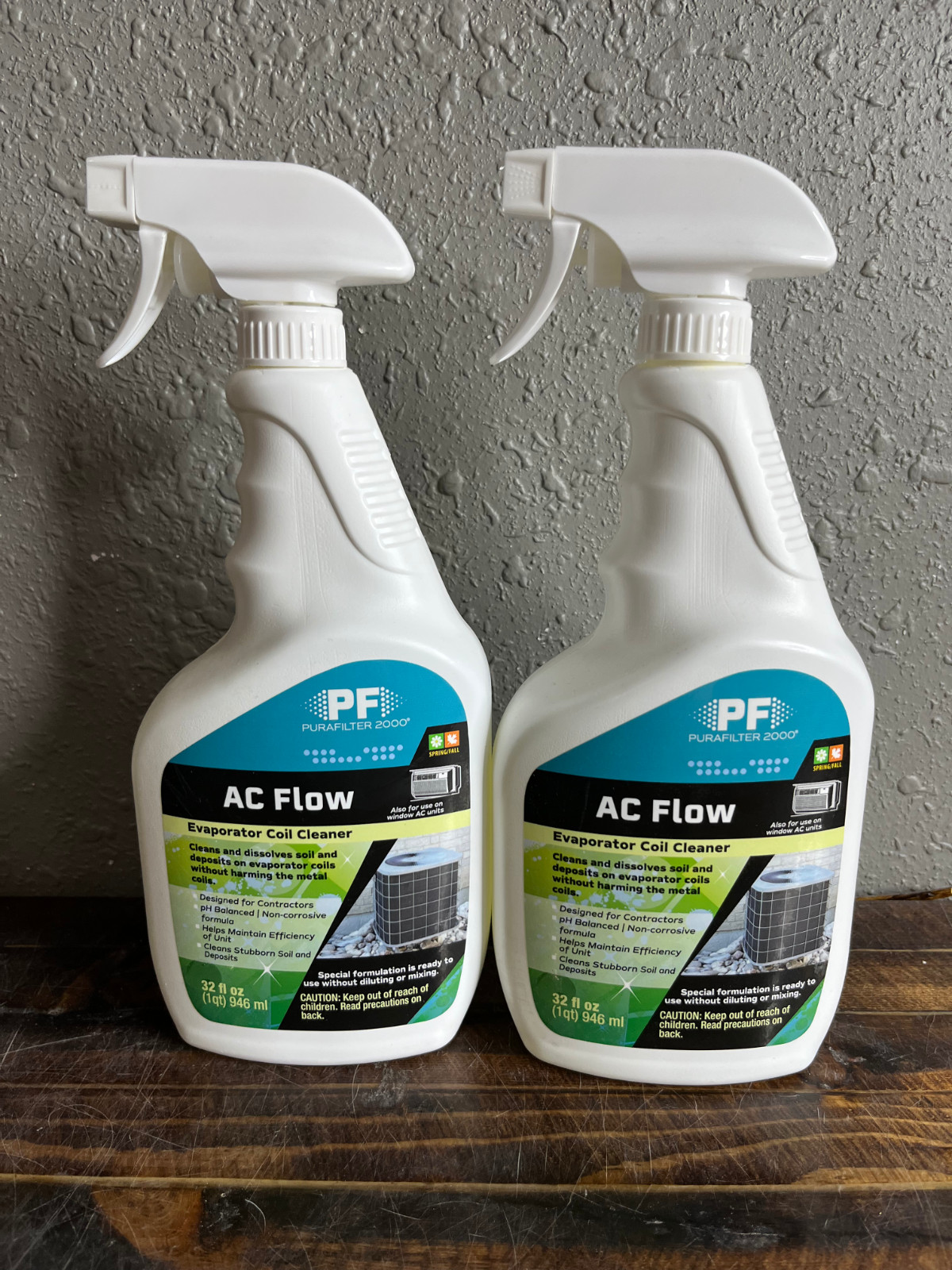 2 Pack PF Purafilter 2000 AC Flow Evaporator Coil Cleaner 32 fl oz Spray