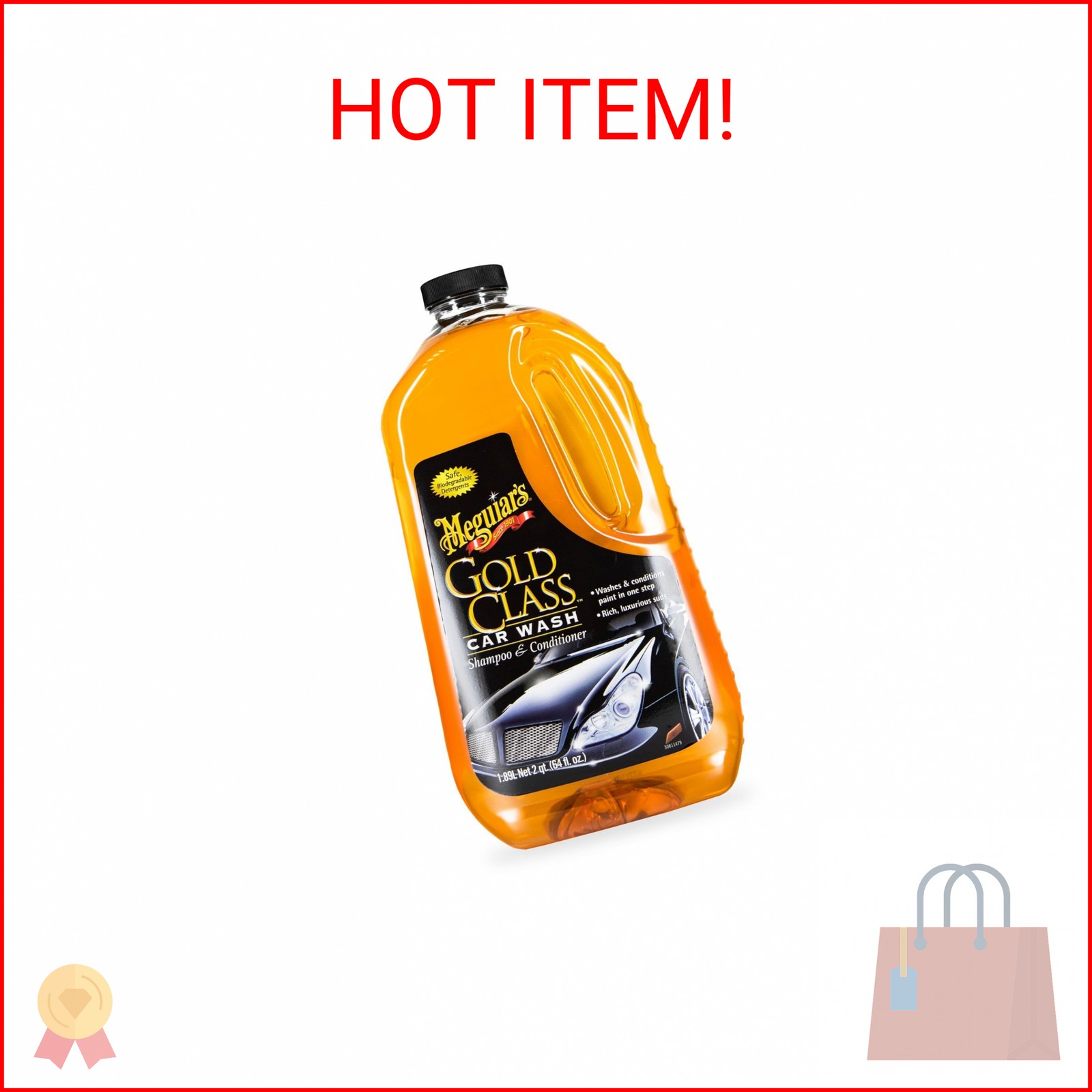 Meguiar’s Gold Class Car Wash – Premium Foaming Auto Wash Soap, High Gloss Finis