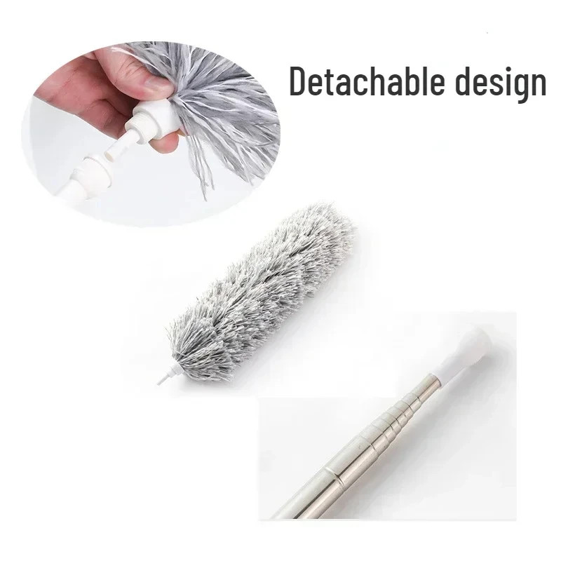 Retractable Duster Stainless Steel 2.8M Longhandle Dusting Chicken Dust Tools Ca