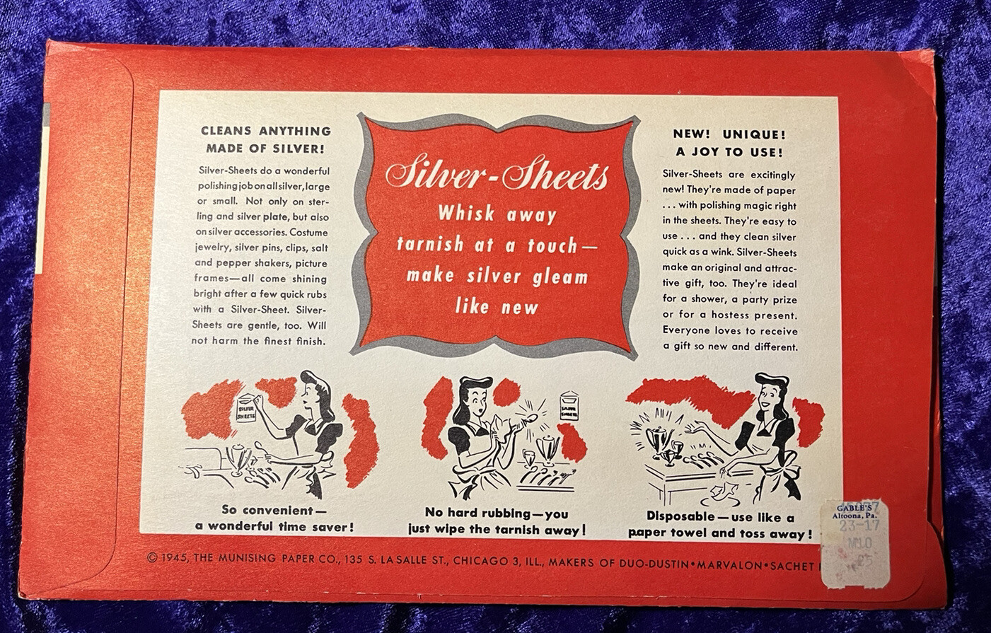 Silver Polishing Sheets 24 Count 1945 Silver Sheets NEW Unopened Package Vintage