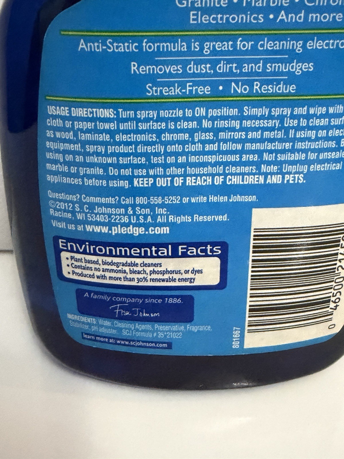 2x Pledge Multi-Surface Everyday Natural Cleaner 16 oz Spray & 25 Wipes Citrus