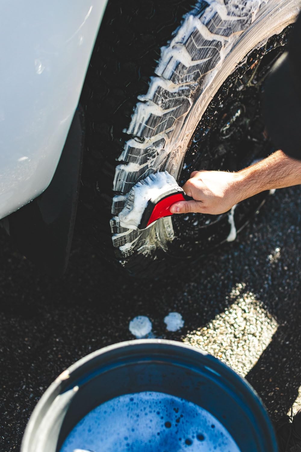 – ProGrip XL Tire Brush – Ergonomic ProGrip Handle – Stiff Synthetic Bristles…